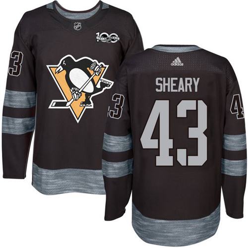Adidas Penguins #43 Conor Sheary Black 1917-100th Anniversary Stitched NHL Jersey